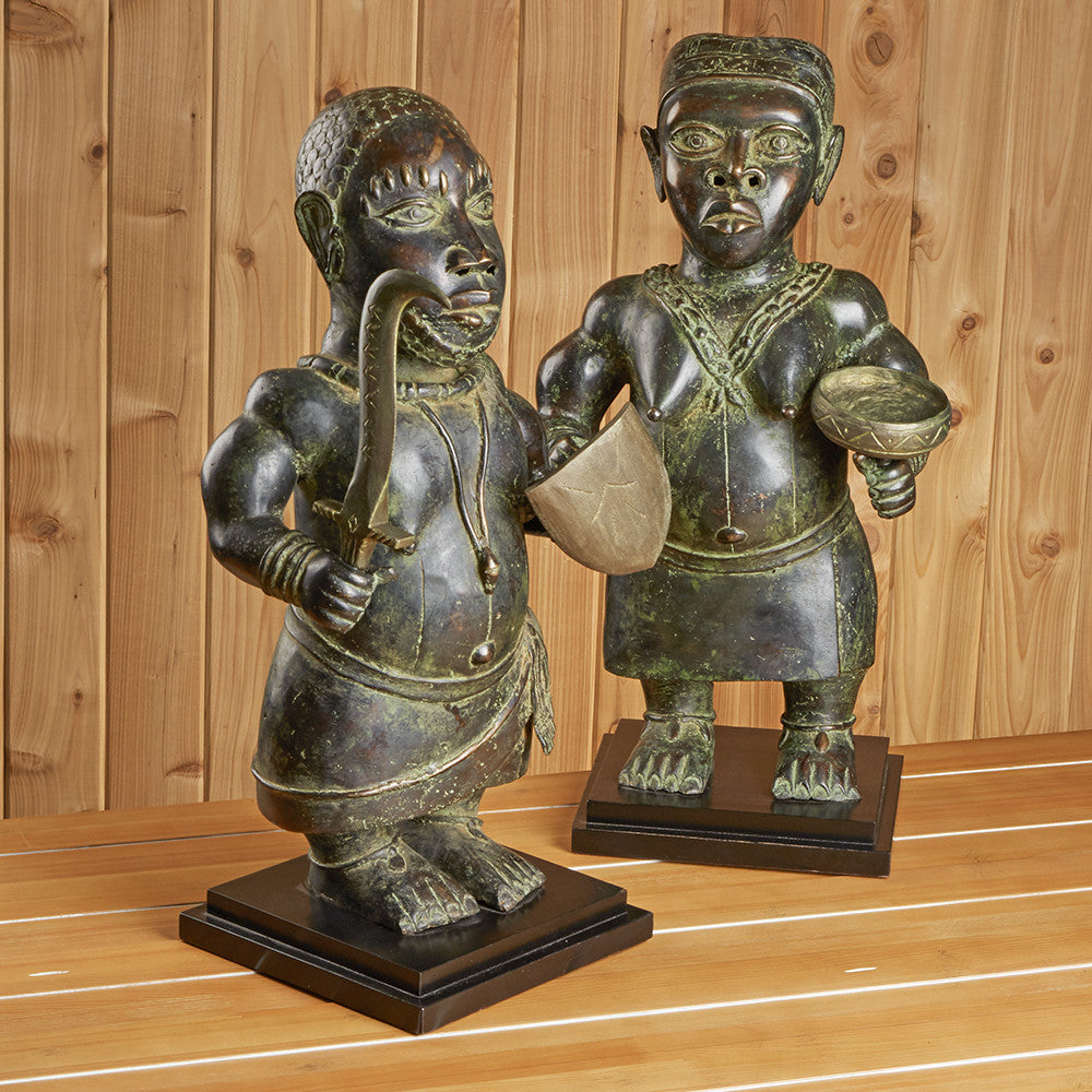 Pair of Bronze African Sculptures