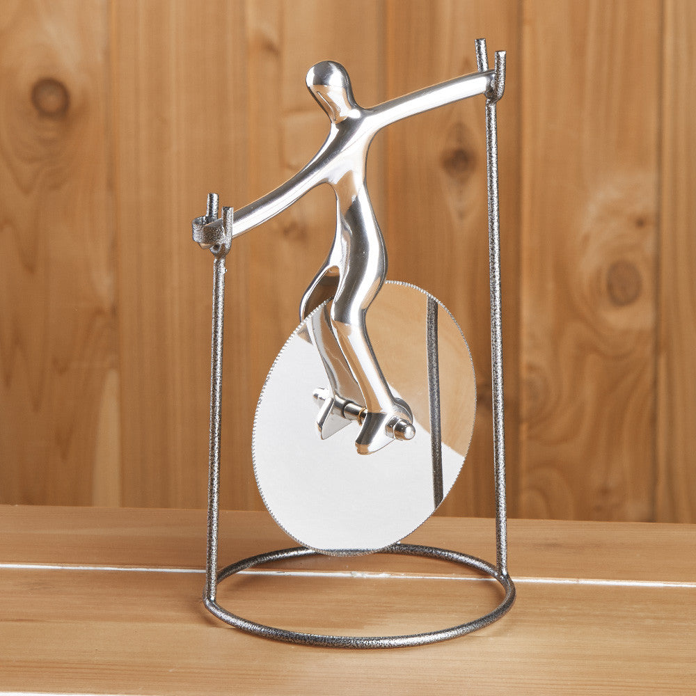 Unicyclist Pizza Cutter with Stand