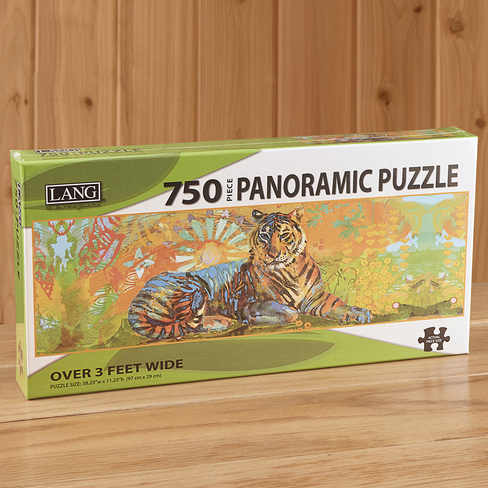750 Piece Fine Art Panoramic Jigsaw Puzzle, "South China Tiger" by Evelia Sowash