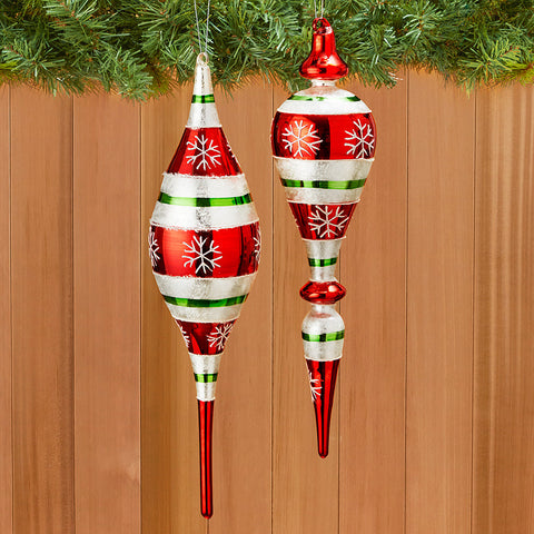 Glass Snowflake Finial Ornament