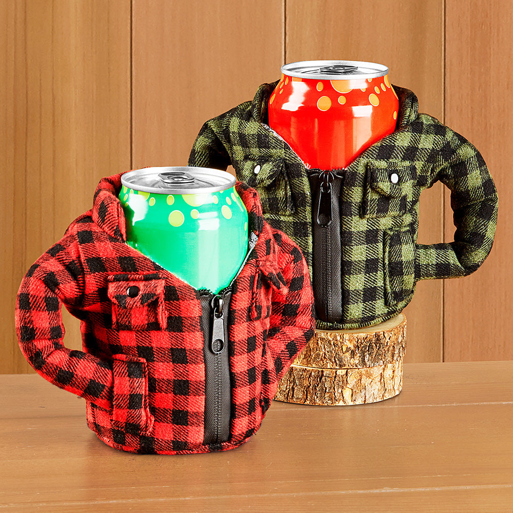 Puffin Insulated Flannel Shirt Can Koozie