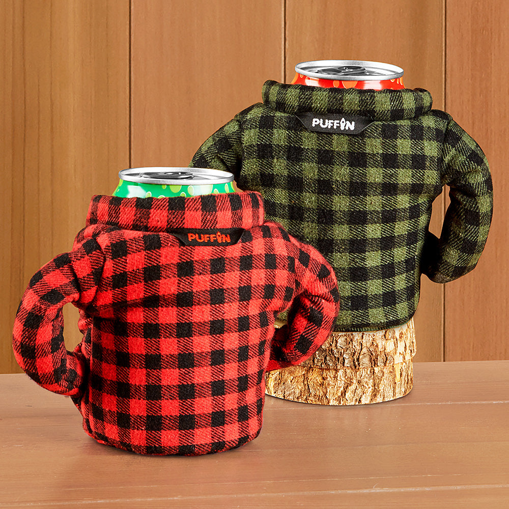Puffin Insulated Flannel Shirt Can Koozie