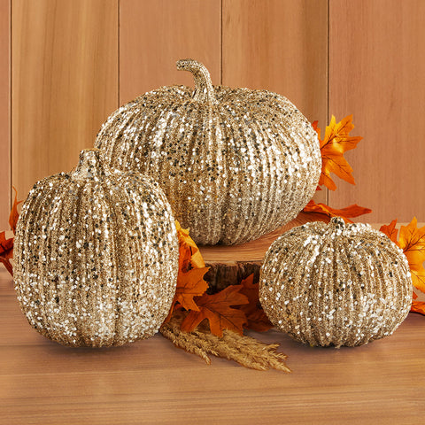 Champagne Glitter Pumpkins