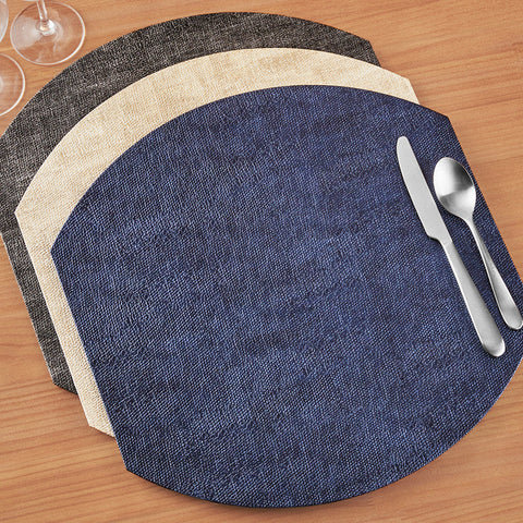 Bodrum Luster Elliptical Felt-Backed Vinyl Placemat