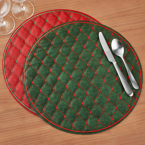 Bodrum Quilted Diamonds Round Vinyl Placemat