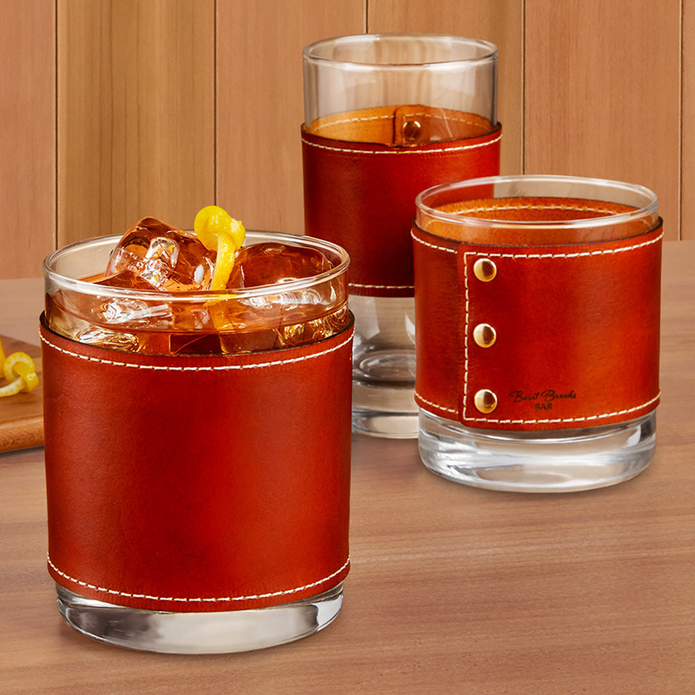 Leather-Wrapped Glassware