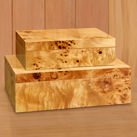 Leiden Maple Burl Wood Box