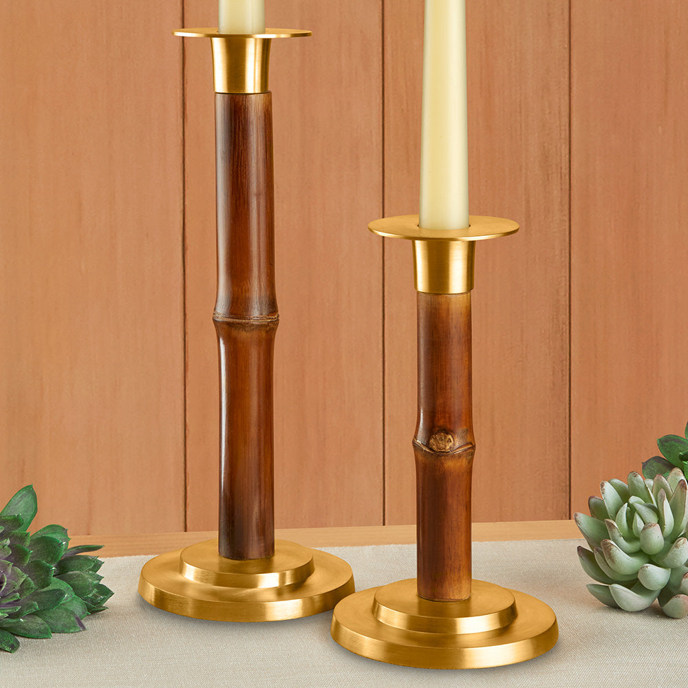 Caspari Bamboo Taper Candleholder