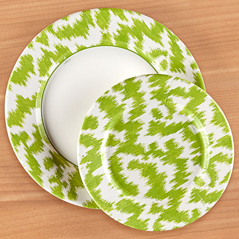 Caspari Paper Plates, Modern Moiré Green