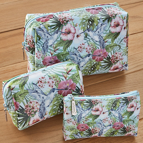 Catseye London Travel Accessory Bag, Floral Hummingbird