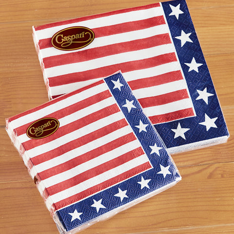 Caspari Paper Napkins - Red, White & Blue