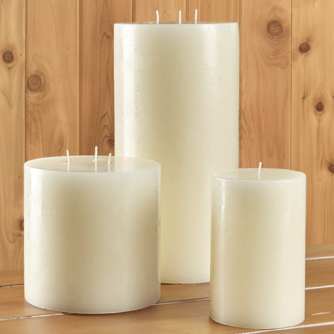 White Unscented Pillar Candle